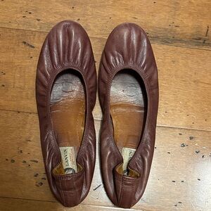 Lanvin Burgundy Leather Loafers